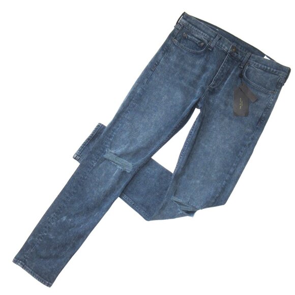 NWT Rag & Bone Fit 1 in Filmore Holes Destroyed Extra Slim Skinny Jeans 34 x 33 - Picture 2 of 11